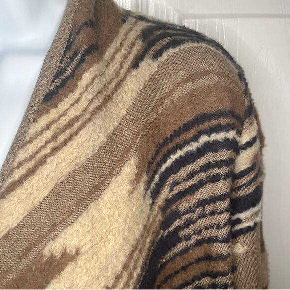 Lucky Brand Southwestern Open Shawl Cardigan Sweater Beige Cream Tan S - Picture 6 of 12